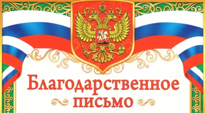 Благодарственное письмо от Всероссийского общества слепых
